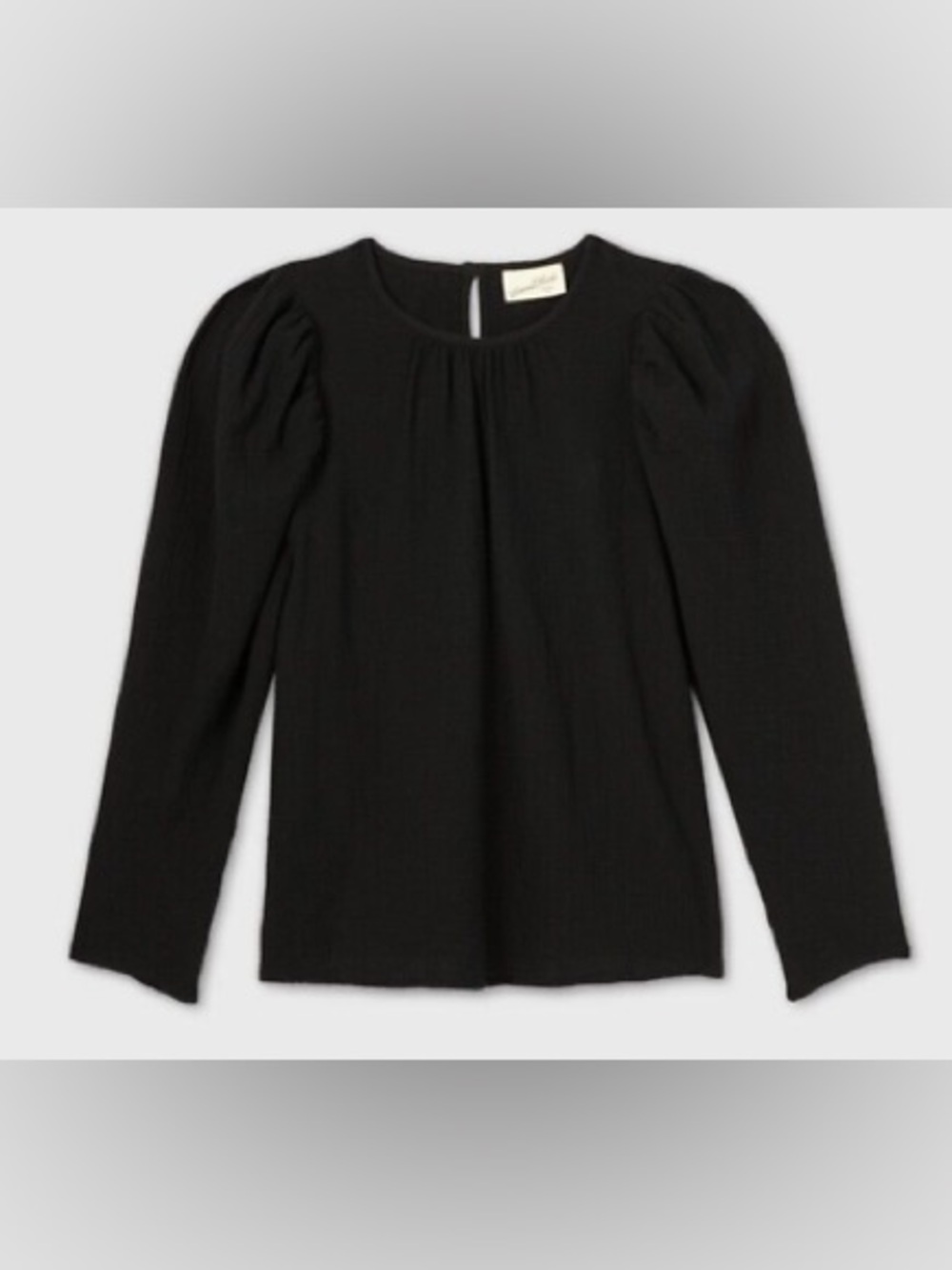 PEASANT SLEEVE LINEN TOP